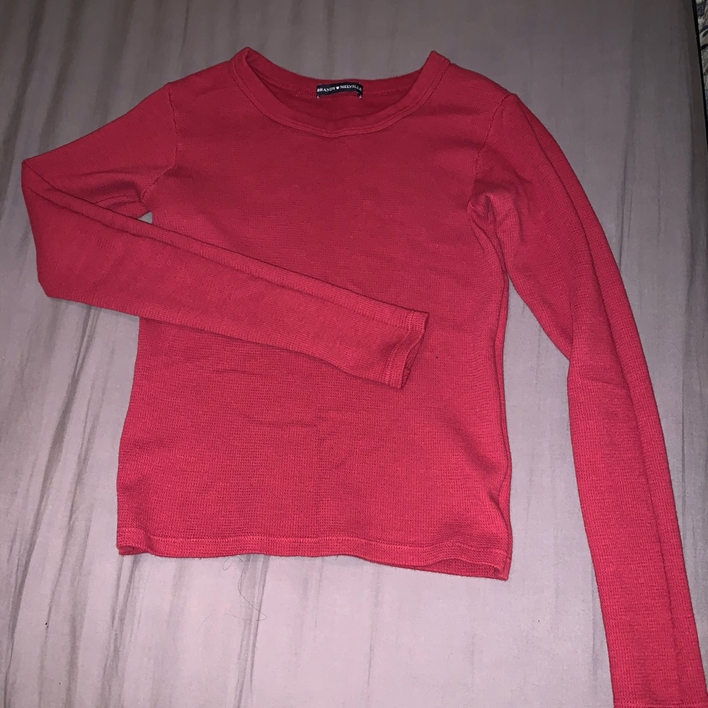 BRANDY MELVILLE RED PLAIN LONG SLEEVE